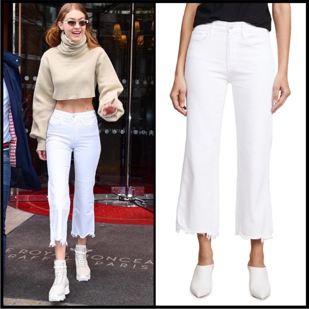 3x1 Shelter Wide Leg Crop Jeans with Raw Hem in Neve Wash